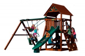 Adventure Treehouse Playset Tree House Kid Structure Wooden Swing Set Austin Pic